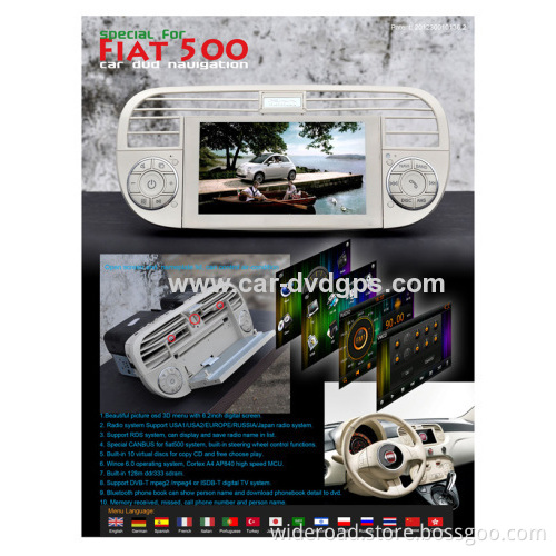 Car Dvd Gps Navigation For Fiat 500 